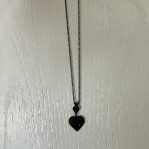 Women’s black heart necklace